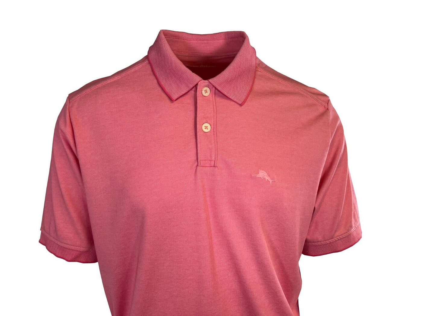 Tommy Bahama Men's Pink Salmon Performance Polo 2 Buttons T-Shirt S/S (S04)