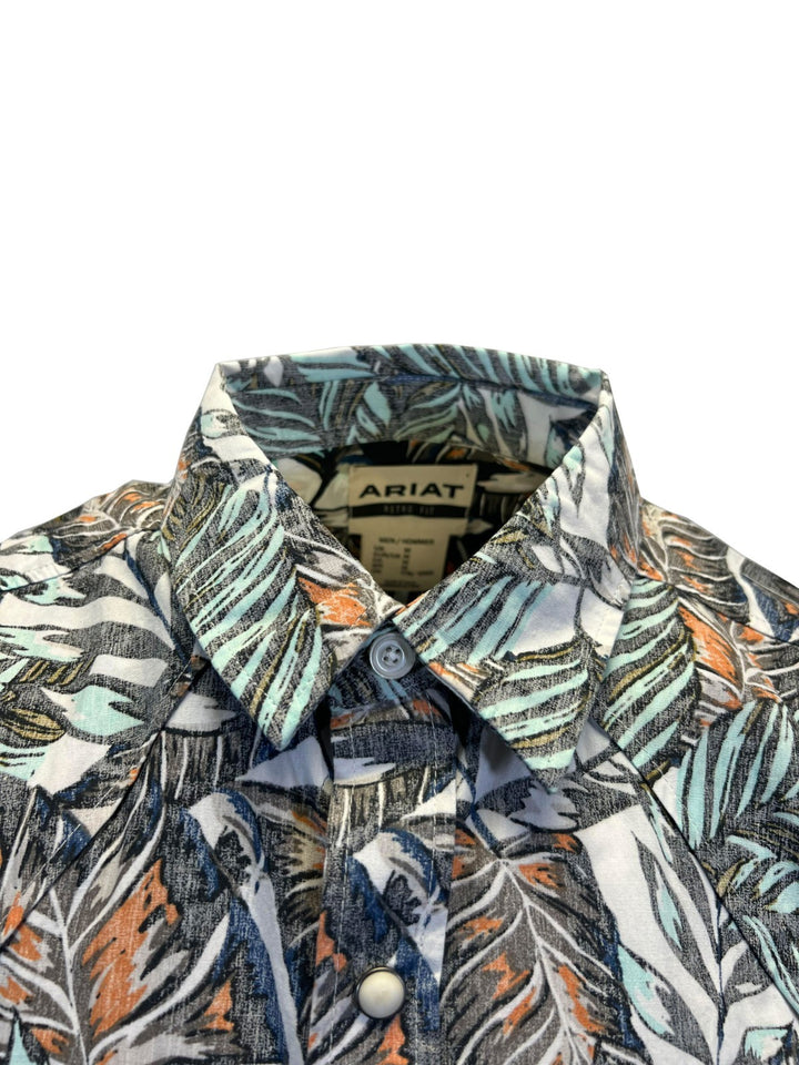 Ariat Men's White Asparagus Shirt Hodie Retro Fit Short Sleeve (S43)