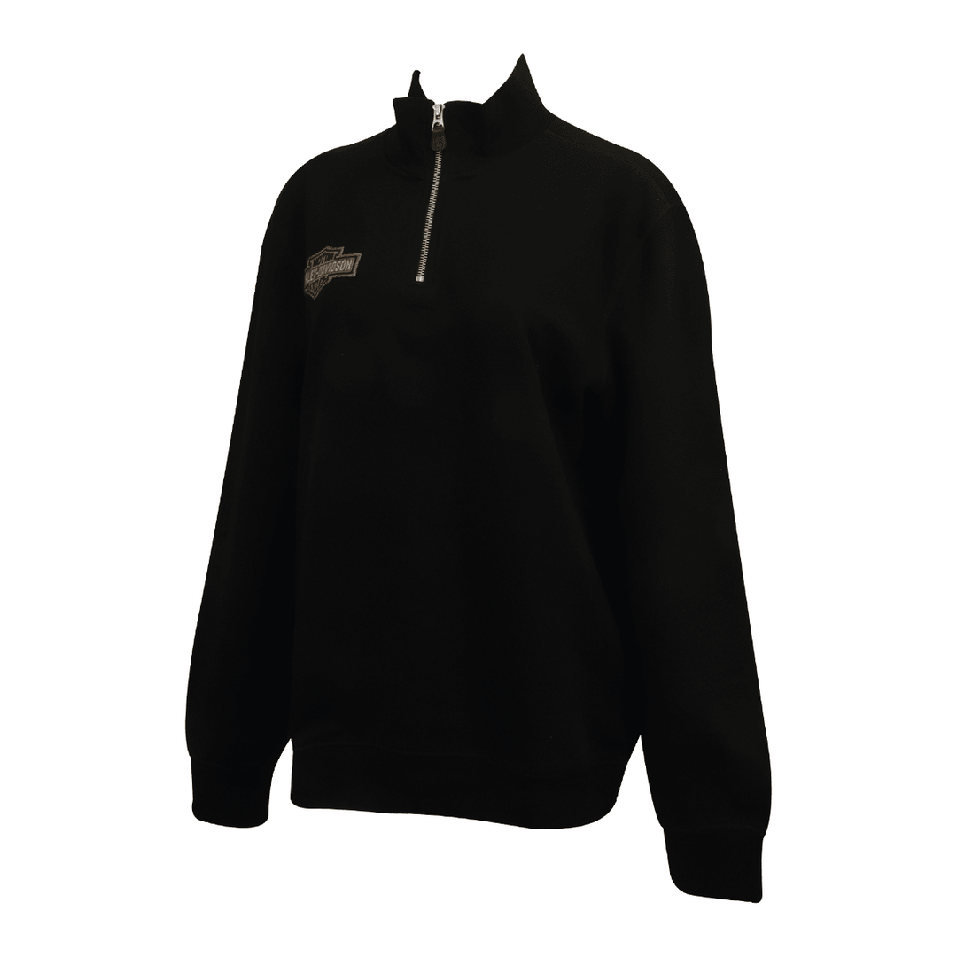 HD Branded Men's Sweatshirt Black Orange Official Logo 1/4 Zip L/S (S06)