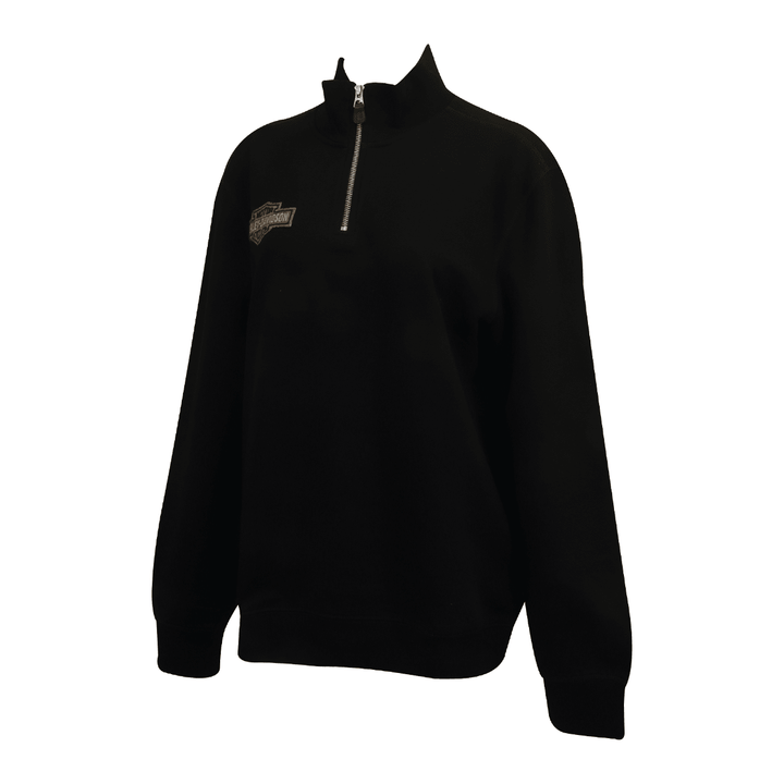 HD Branded Men's Sweatshirt Black Orange Official Logo 1/4 Zip L/S (S06)