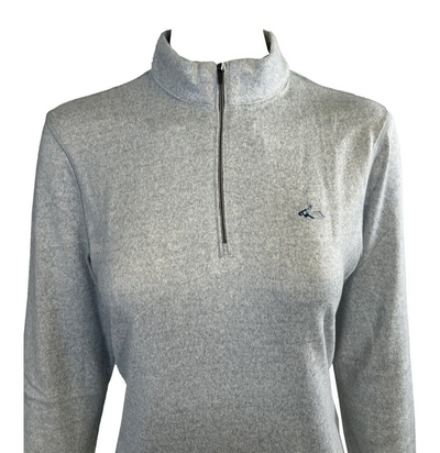 Greg Norman Women's Grey T-Shirt Bghe Heathered 1/4 Zip Mock L/S