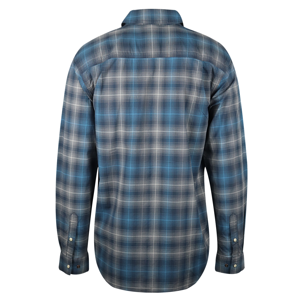 Carhartt Men's Navy Cerulean Blue Grey Plaid Snap Front L/S Woven Shirt (S06)