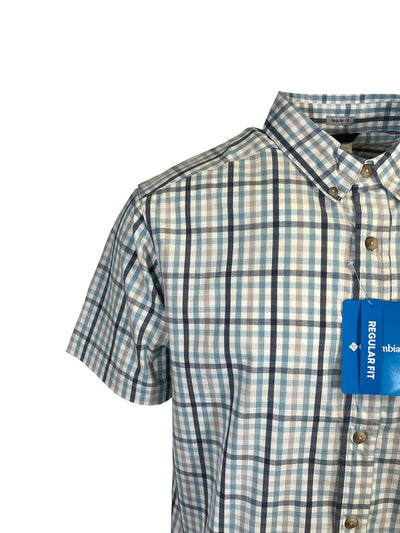 Columbia Men's Ripple Blue Multi Gingham Rapid Rivers II S/S Shirt (431)