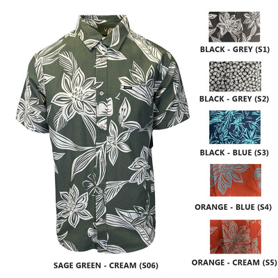 O'Neill Men's Shirt Shoreside Short Sleeve Printed Flowers Shirt