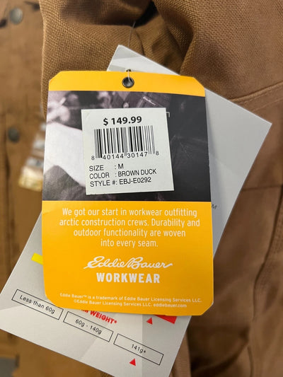 Eddie Bauer Workwear Men's Brown Jacket Foreman Fit 3M Thinsulate Zipper (S02)