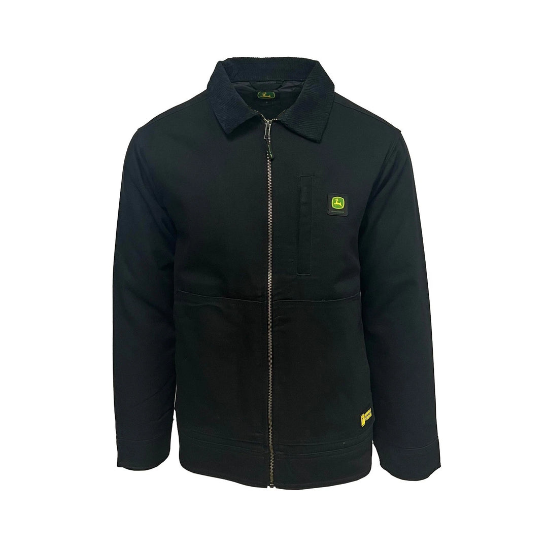 John Deere Men’s Black Jacket Light Weight Tractor Durable Tough (S02)