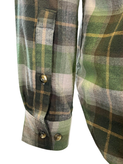 Columbia Men's Stone Green Shirt Multi Tartan Cornell Woods Flannel L/S (398)