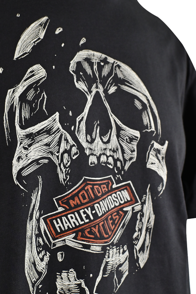 Harley-Davidson Men's T-Shirt Black Broken Skull Short Sleeve (S51)