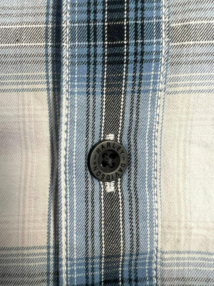 HD Branded Men's Shirt Blue Plaid Forever S/S Woven (S55)