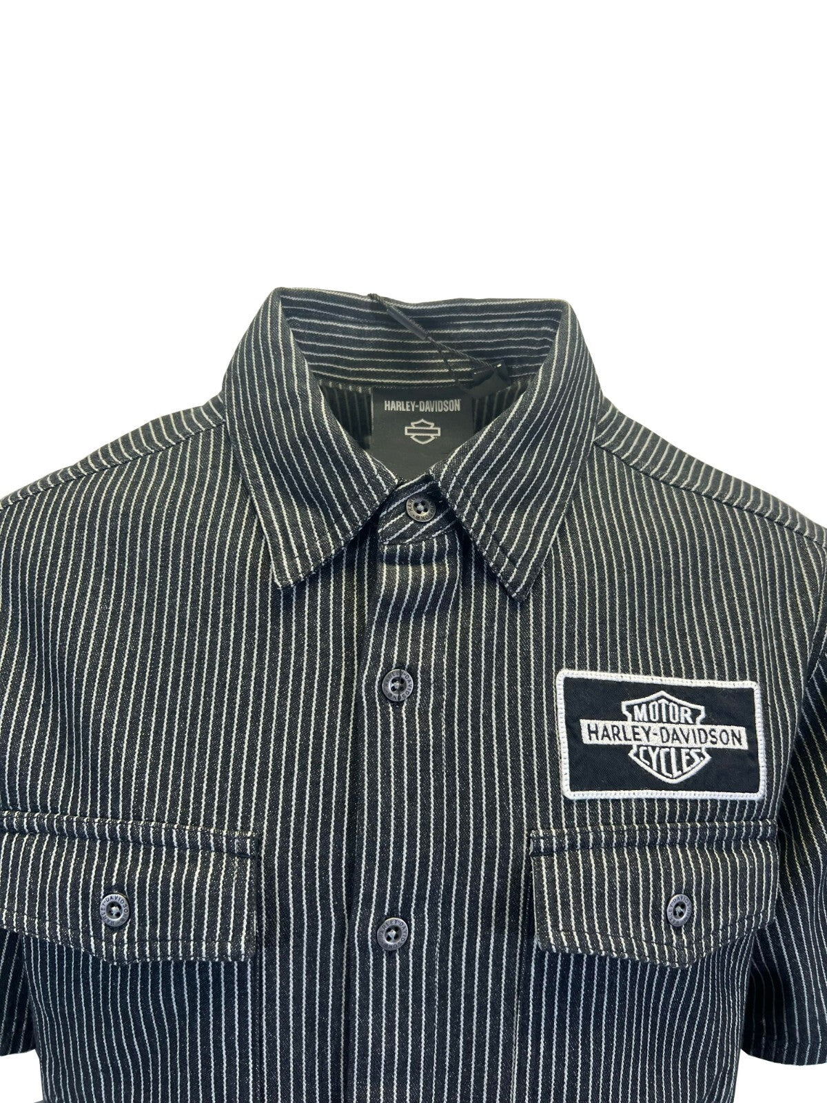 Harley-Davidson Men's Black Shirt V-Twin Equipped Striped Mechanics S/S (S70)