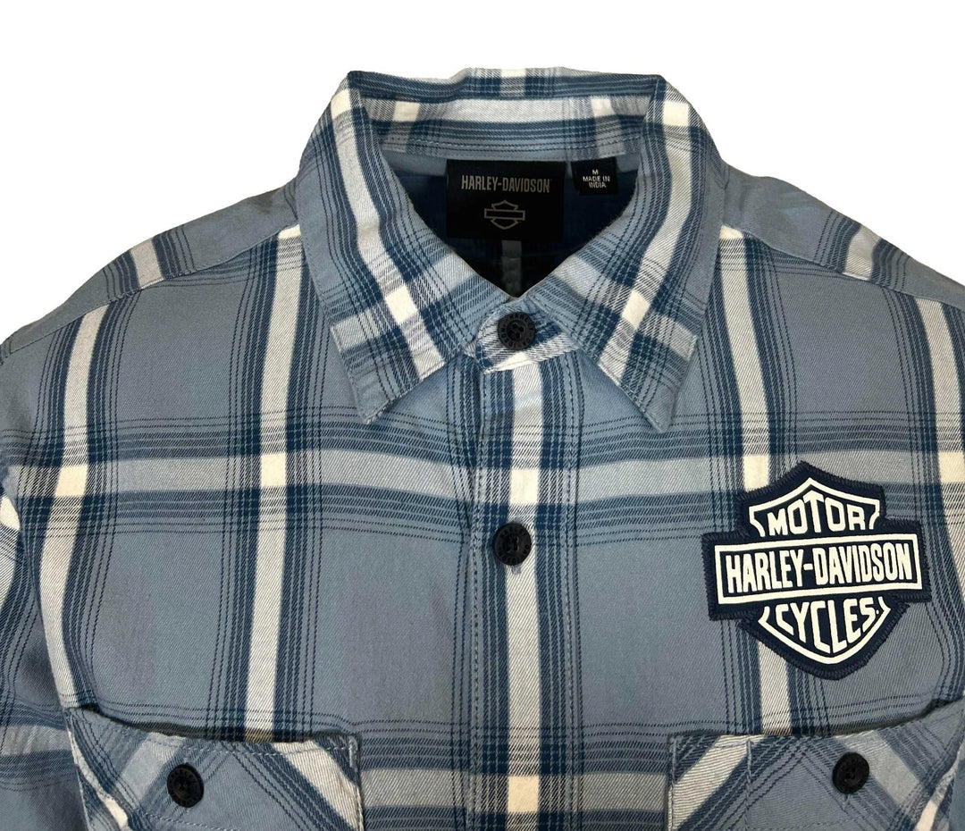 harley davidson dress shirts Harley-Davidson Men's Coastal II Aloha Shirt Blue Blue 3X