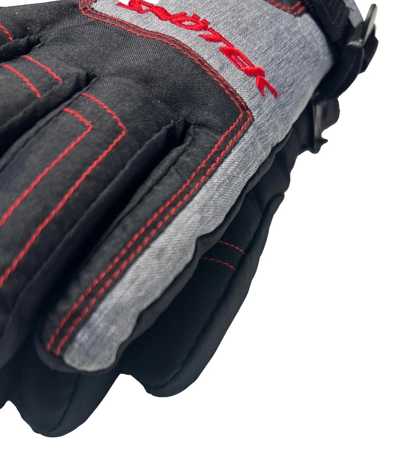 Snotek Junior's Black Grey Stitched Performance Winter Ski Gloves ST318 (S01)