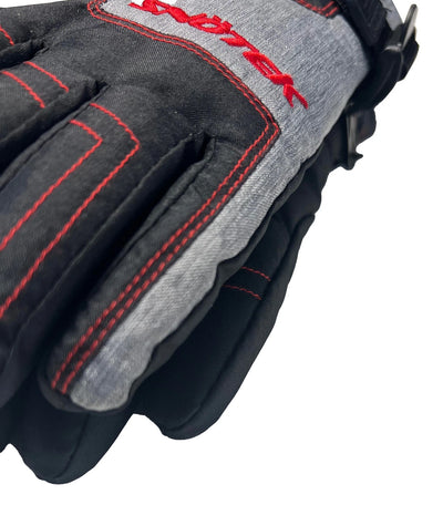 Snotek Junior's Black Grey Stitched Performance Winter Ski Gloves ST318 (S01)