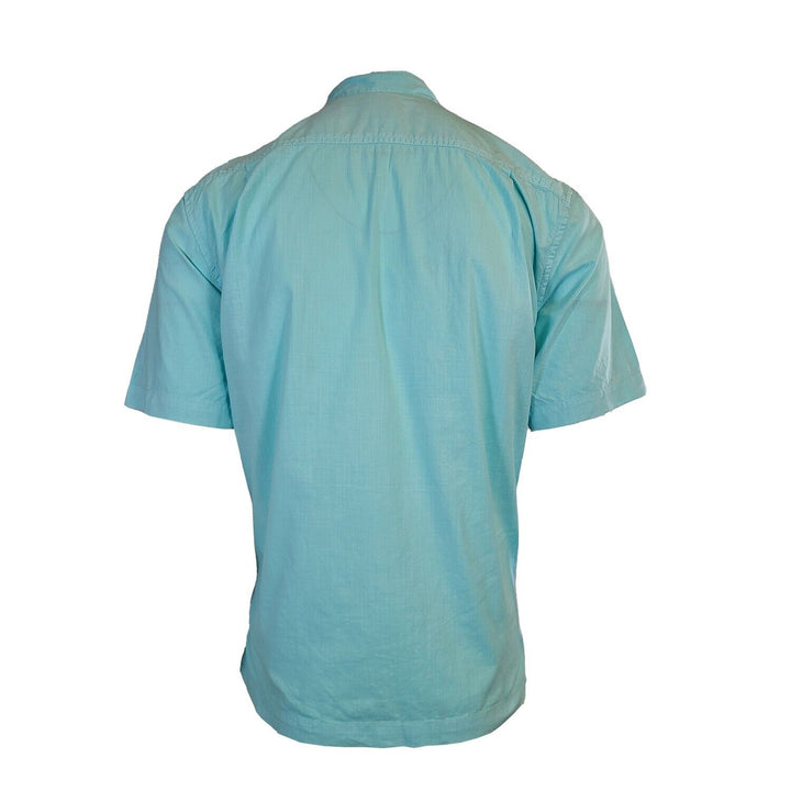 Tommy Bahama Men's Aqua Mist Shirt Blue Logo Short Sleeve Button (S03)