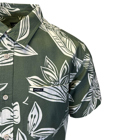 O'Neill Men's Shirt Shoreside Short Sleeve Printed Flowers Shirt