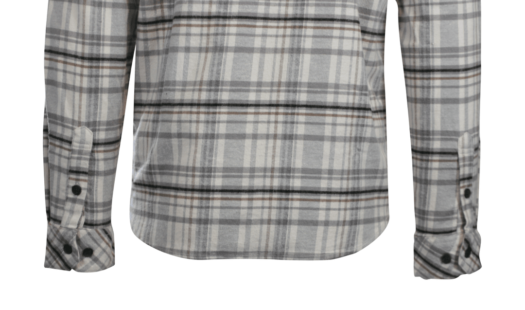 O'Neill Men's Cream Shirt Redmond Plaid Stretch Flannel Long Sleeve (S30)