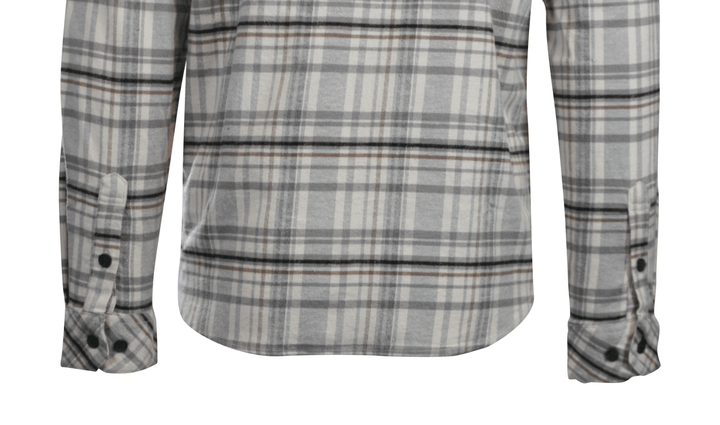 O'Neill Men's Cream Shirt Redmond Plaid Stretch Flannel Long Sleeve (S30)