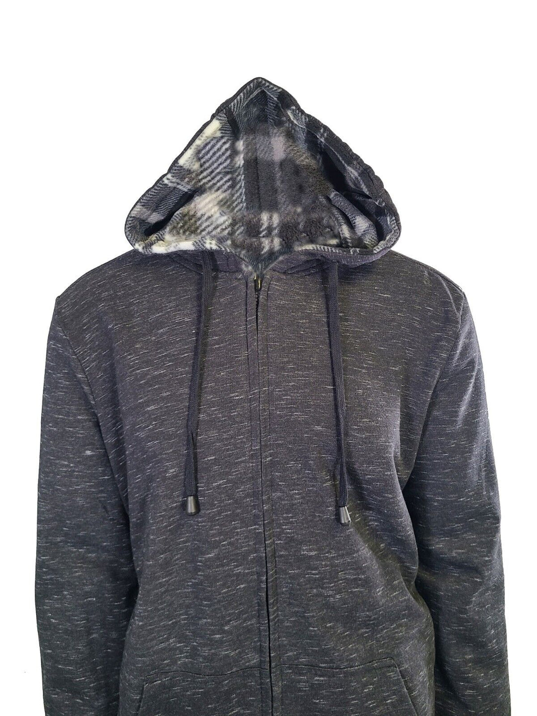 Powerfix Profi Men's Anthracite Hoodie 2 in 1 Reversible Black Gray Plaid (S01)
