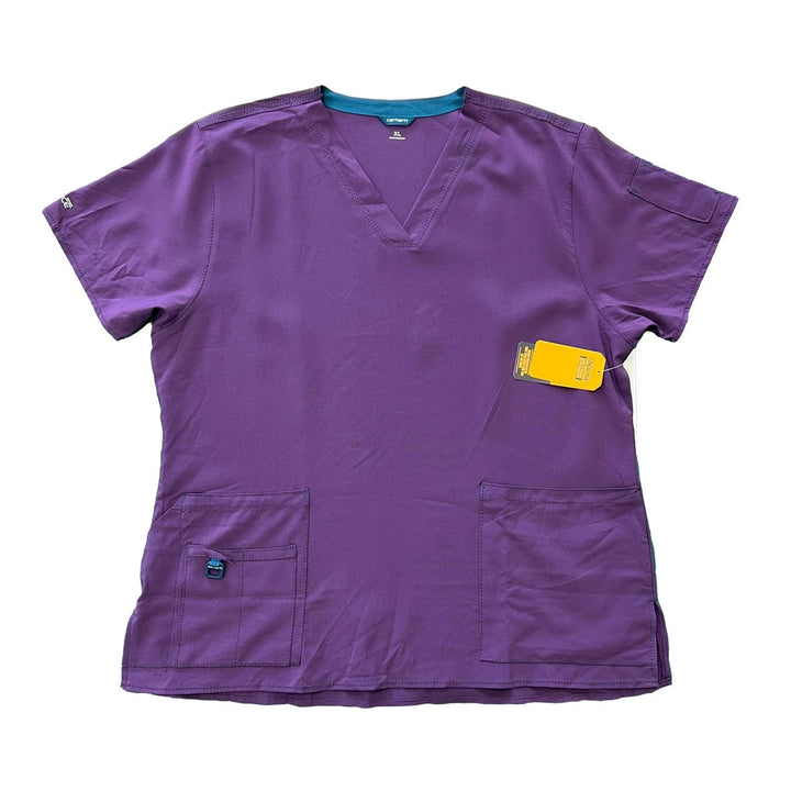 Carhartt Women's Scrub Force Pocket Rugged Flex V-Neck Solid Top D Ring (M03)