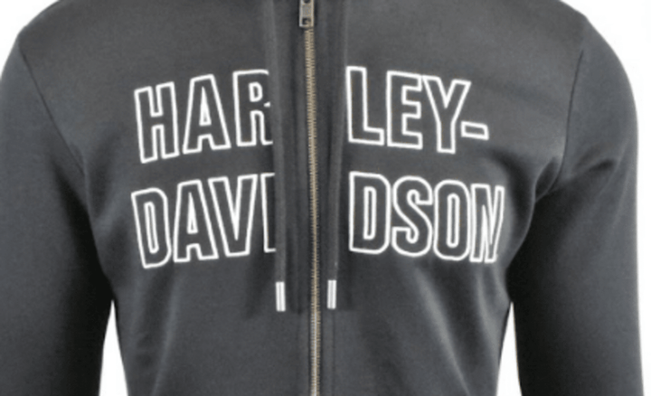 HD Branded Women's Hoodie Black White Block Text Full Zip (S07)