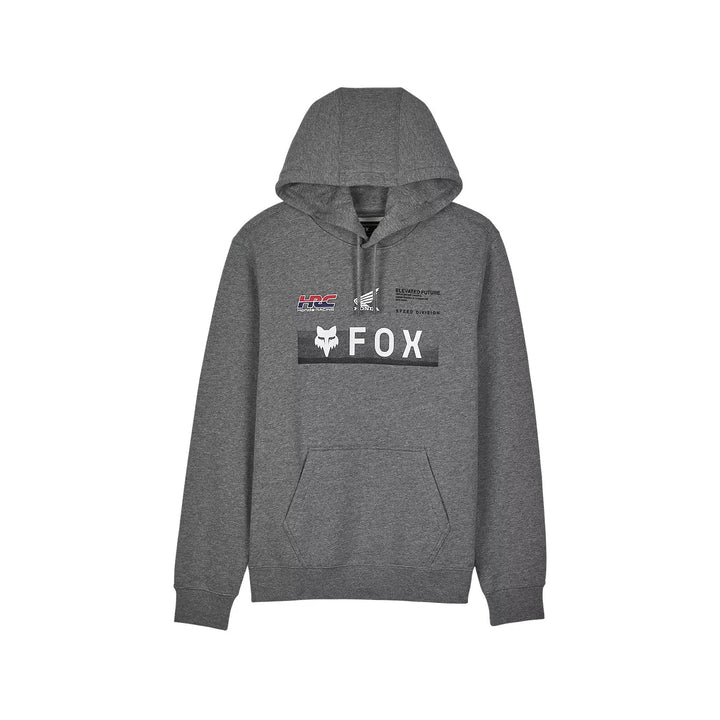 Fox Racing x Honda Men's Heather Grey Hoodie Fleece Lined Pullover (S03)