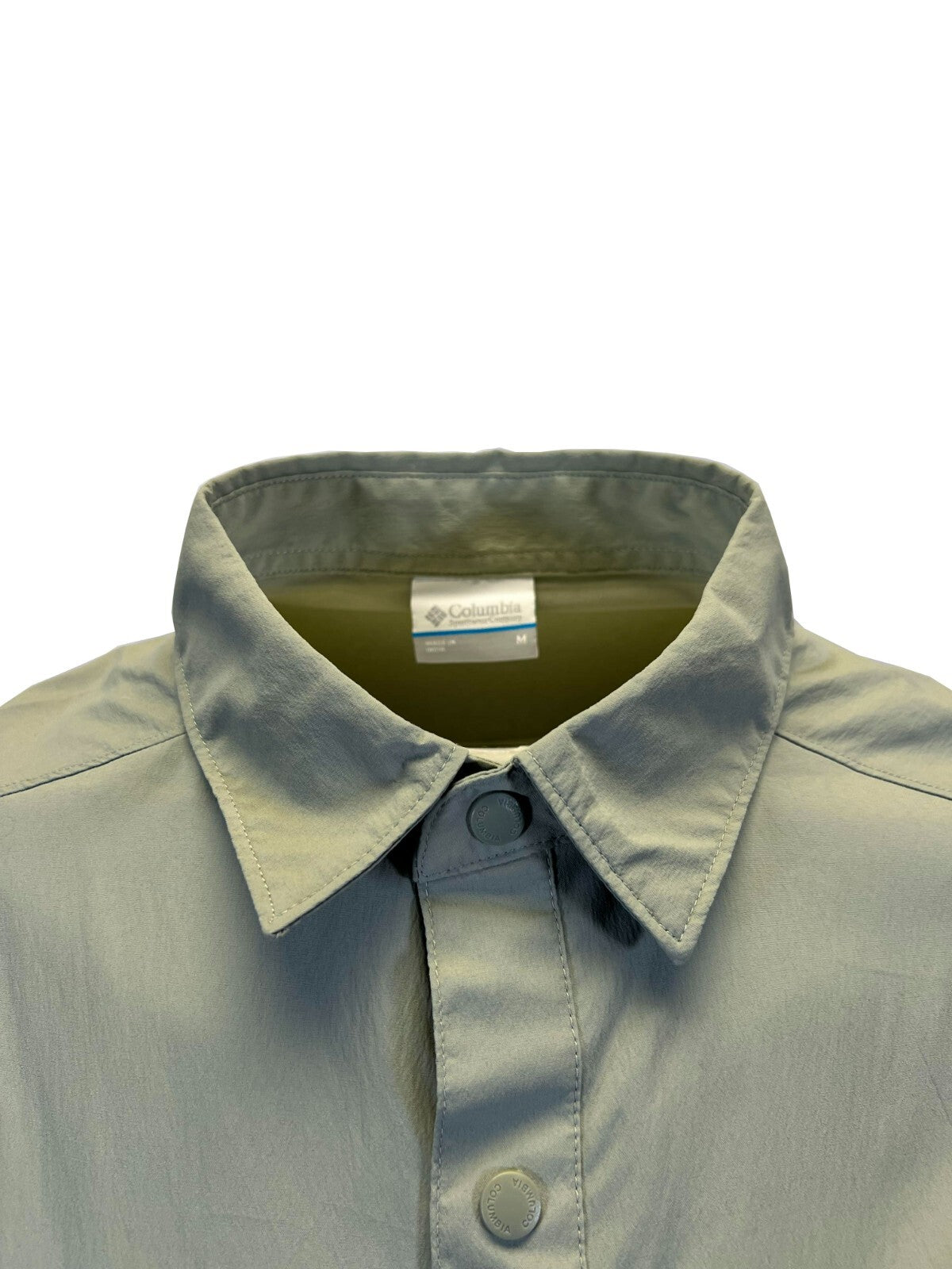Columbia Men's Safari Green Shirt Sage Peak Woven S/S (348)