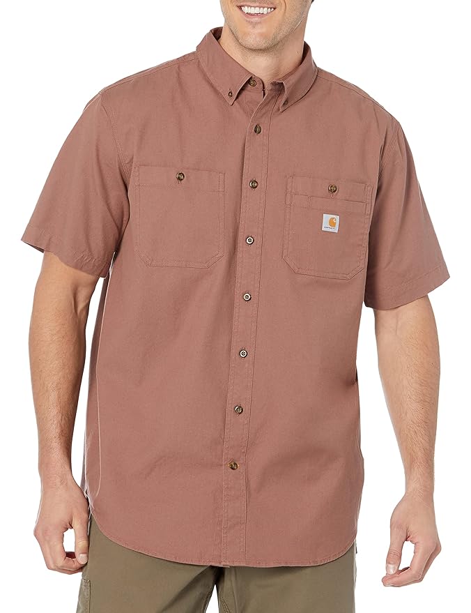 Carhartt Men's Flannel Shirt Nutmeg Rugged Short Sleeve (229)