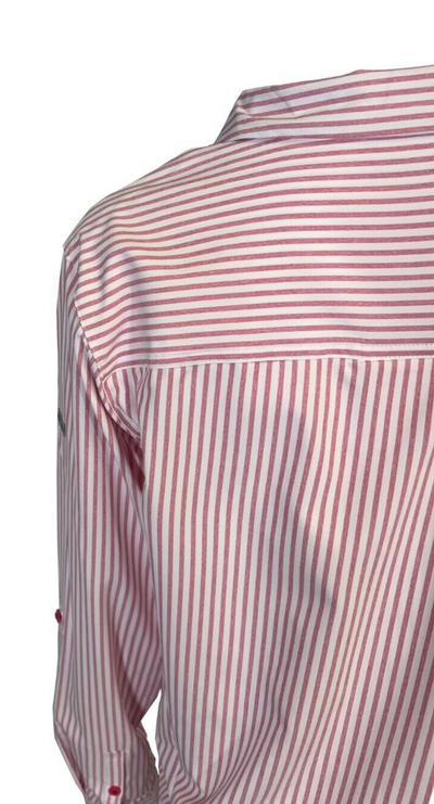 Columbia Women's Shirt Pink Striped W Ross River Trail EXS Woven L/S (693)