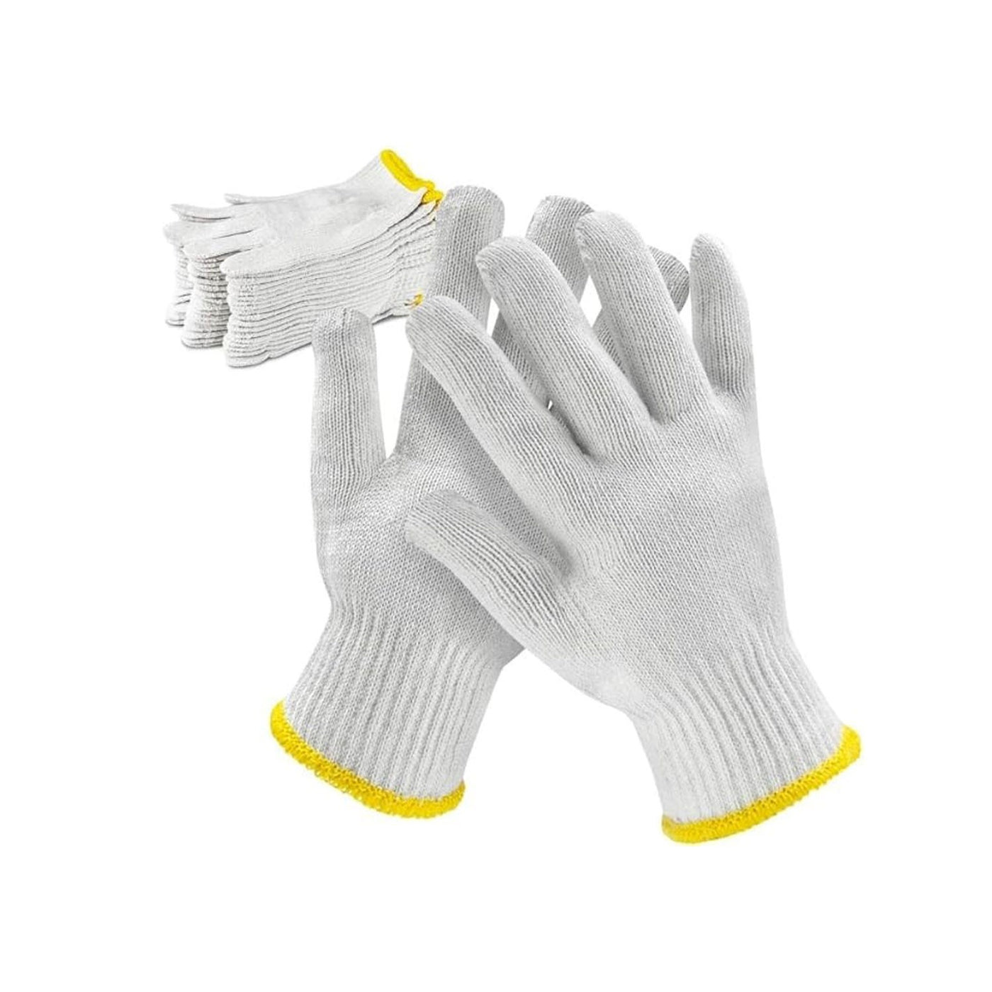 WNW White Cotton Gloves Plain Bleached - 12 Pack (S02)