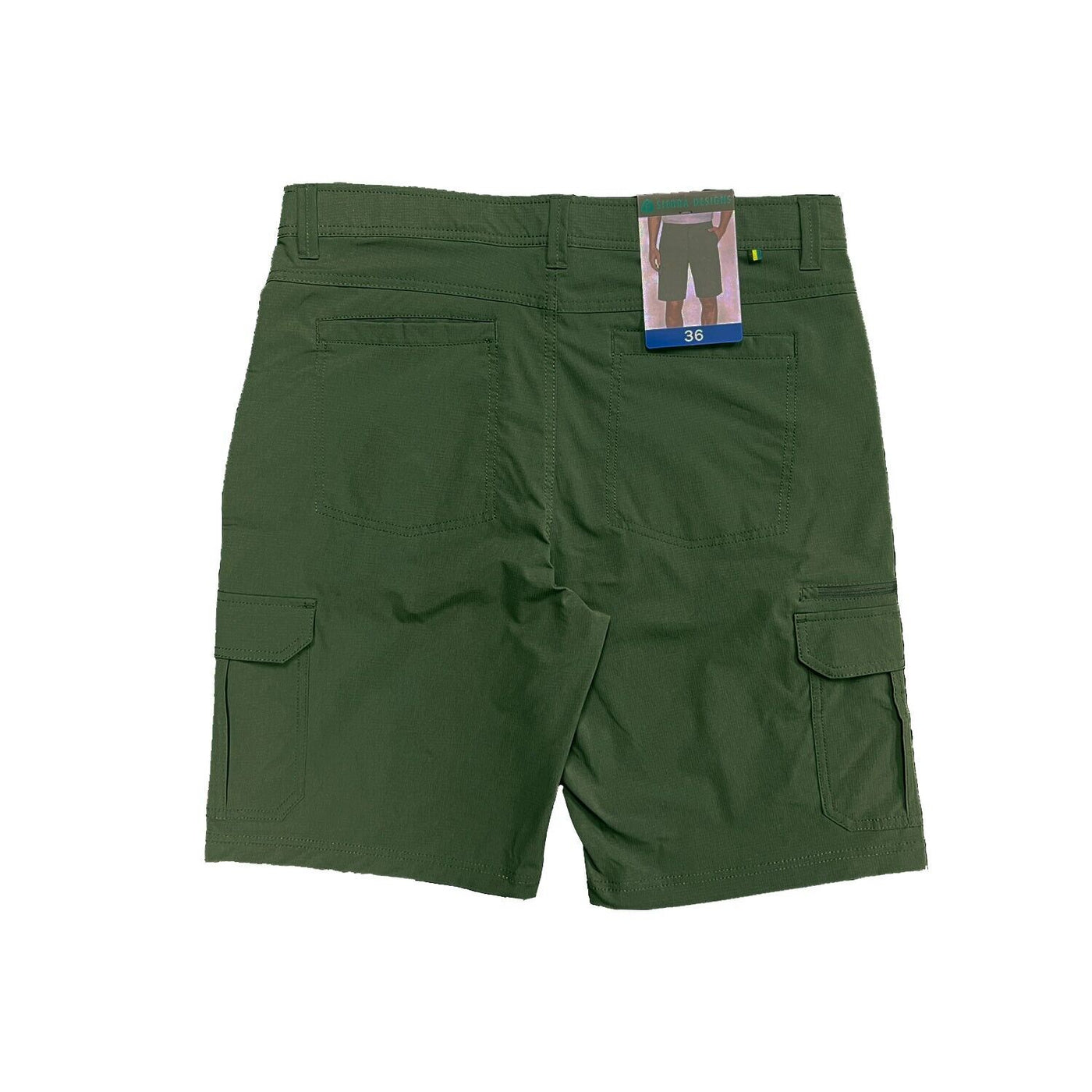 Sierra Designs Men's Green Short Ripstop Stretch Cargo Pockets (S02)