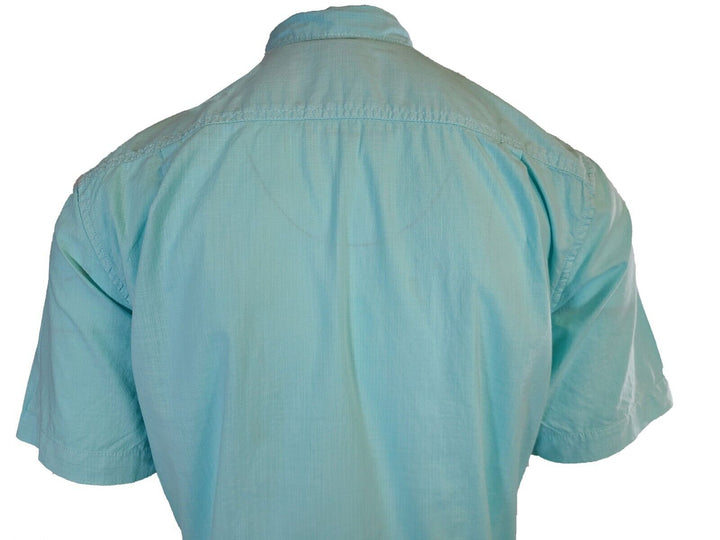 Tommy Bahama Men's Aqua Mist Shirt Blue Logo Short Sleeve Button (S03)