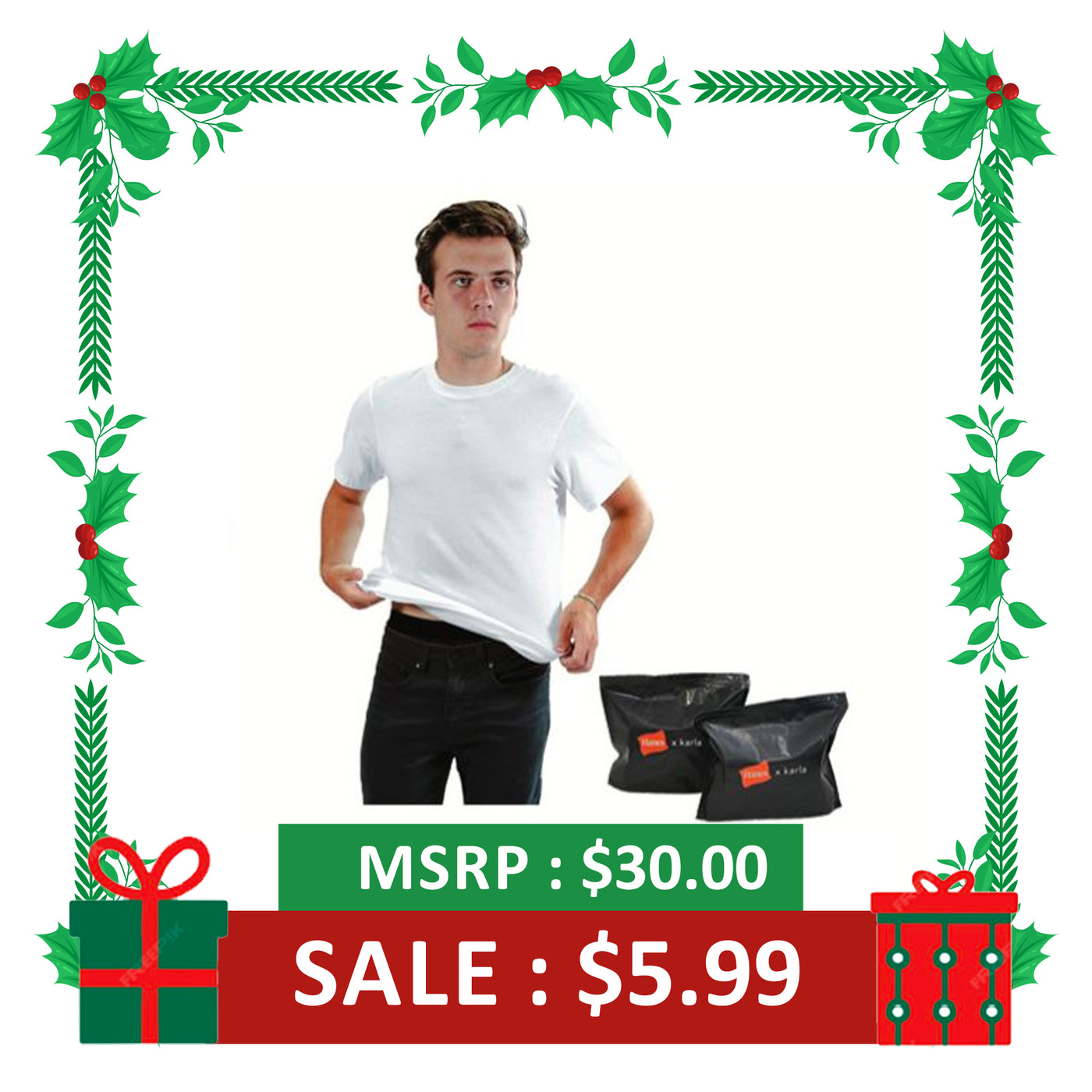 Hanes x karla Men's T-Shirt White The Classic Tee (S01)