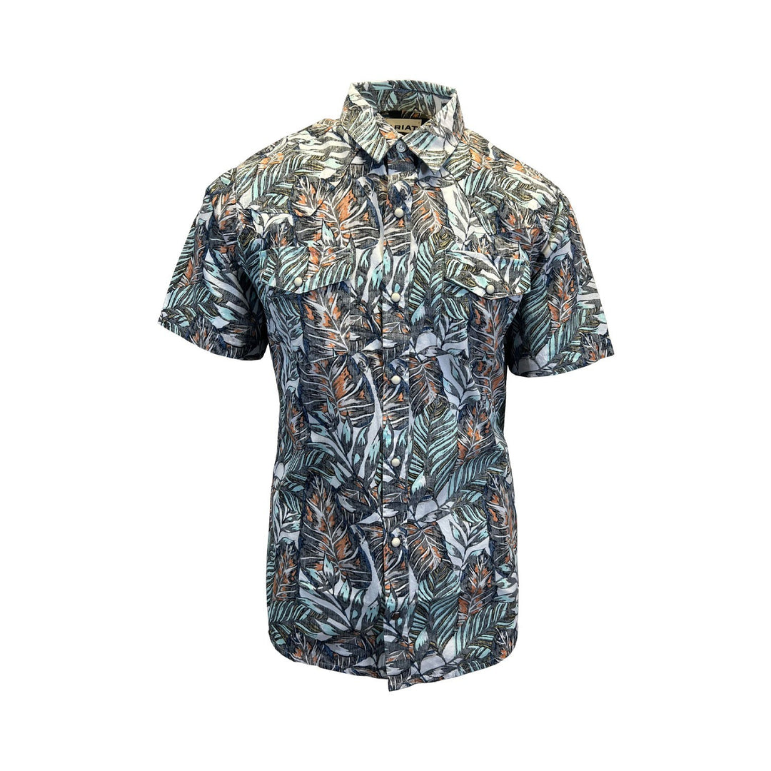 Ariat Men's White Asparagus Shirt Hodie Retro Fit Short Sleeve (S43)