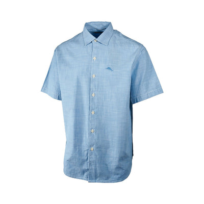 Tommy Bahama Men's Shirt Blue Green Marlin Logo Short Sleeve Button (S10) (S13)