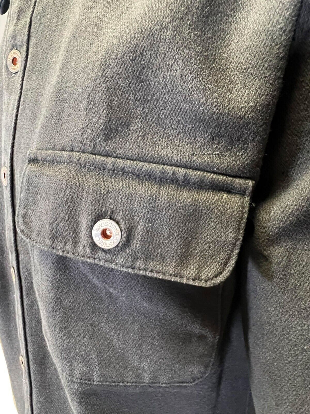 HD Branded Men's Black Shirt Logo Patch Embroidered Long Sleeve (S76)