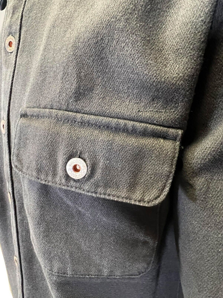 HD Branded Men's Black Shirt Logo Patch Embroidered Long Sleeve (S76)