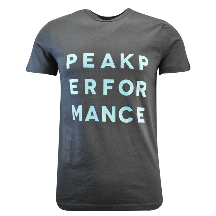 Peak Performance Men's T-Shirt Black With Sky Blue Letters S/S (S06)