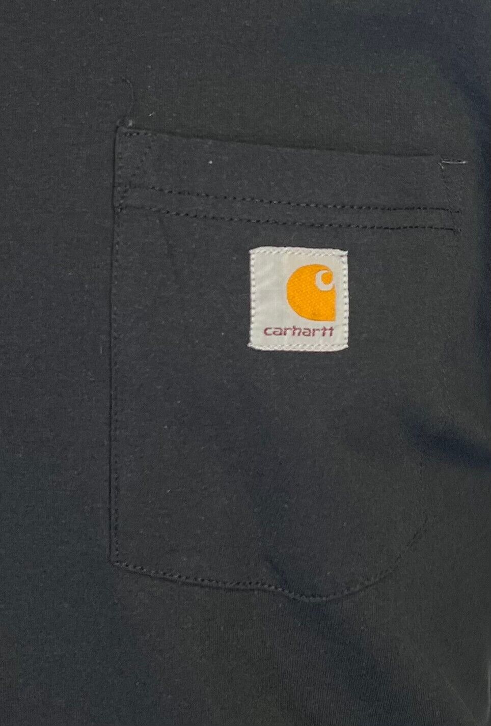 Carhartt Men's Black T-Shirt Crew Neck S/S Pocket Patch Logo (S05)