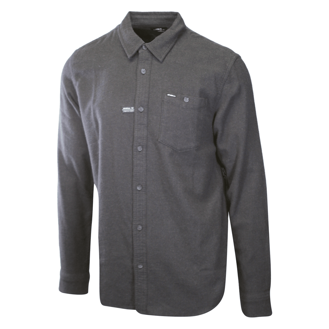 O'Neill Men's Black Shirt Redmond Solid Stretch Flannel Long Sleeve (S20)