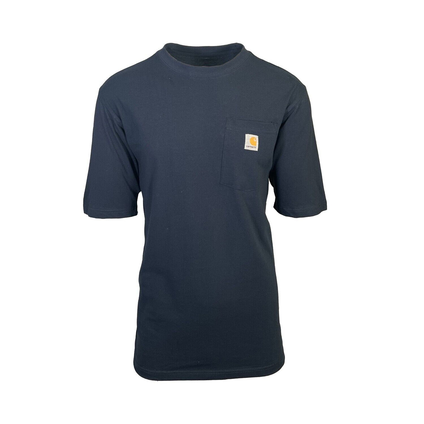 Carhartt Men's Navy T-Shirt Crew Neck S/S Pocket Patch Logo (S02)