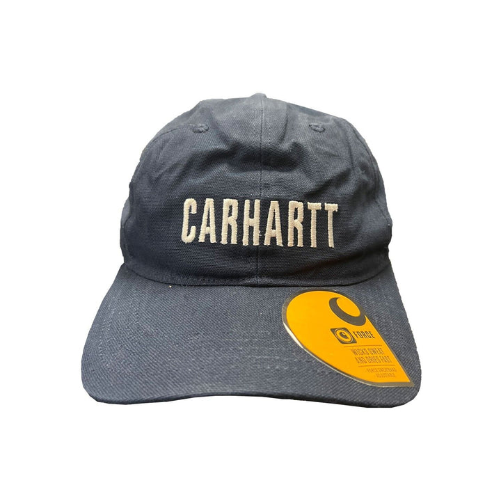 Carhartt Navy &amp; White Canvas Cap FastDry Comfort Block Letters (S09)