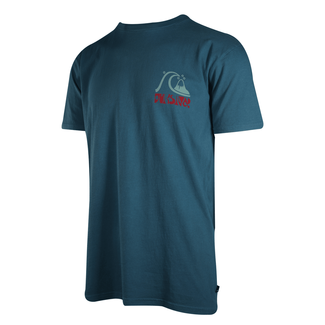 Quiksilver Men's T-Shirt Ocean Blue Wave & Mountain Graphic S/S (S10)