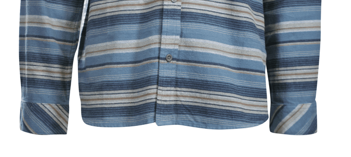 O'Neill Men's Blue Shadow Flannel Shirt Redmond Hooded Horizontal Striped (S18)