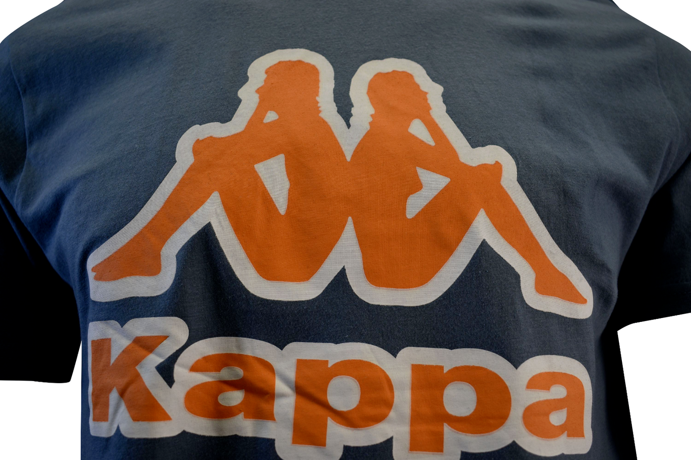 Kappa Men's T-Shirt Sky Blue Abelo Orange Chest Logo S/S Tee (S05)