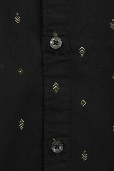 PME Legend Men's Shirt Black Arrow Pattern Woven Long Sleeve (S02)