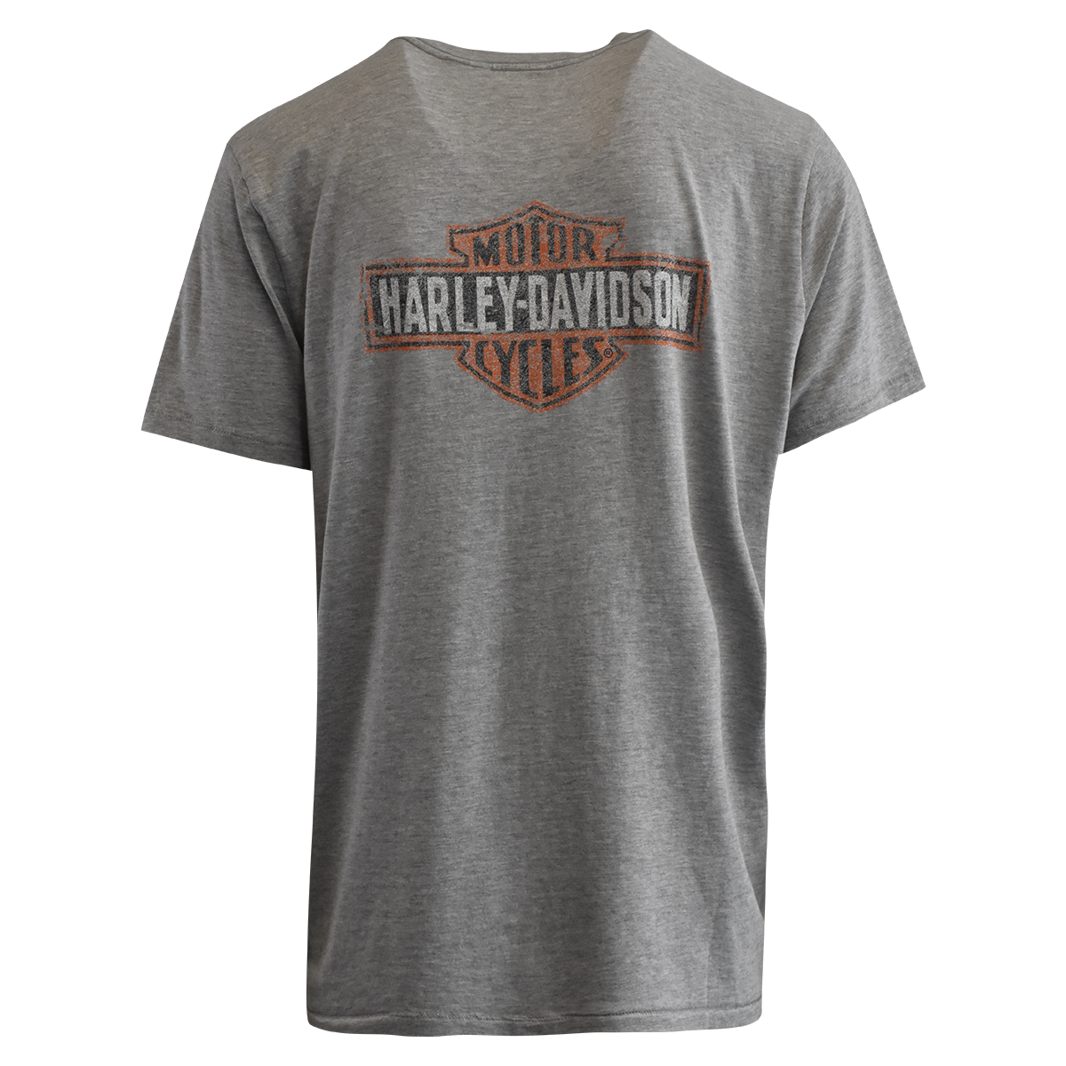 Harley-Davidson Men's T-Shirt Heather Grey Distressed Logo Back Graphics (S89)