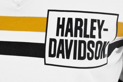 Harley-Davidson Women's T-Shirt White Essential V-Neck Ringer Short Sleeve (S04)