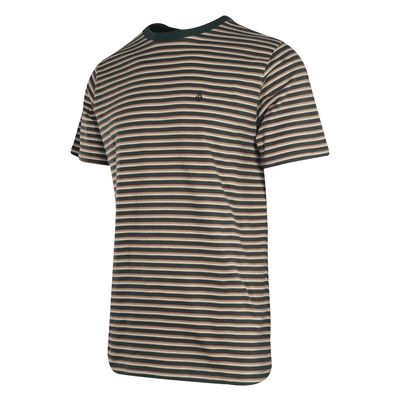 Volcom Men's T-Shirt Trekking Green Striped S/S Tee (S36)