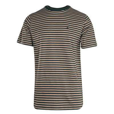 Volcom Men's T-Shirt Trekking Green Striped S/S Tee (S36)