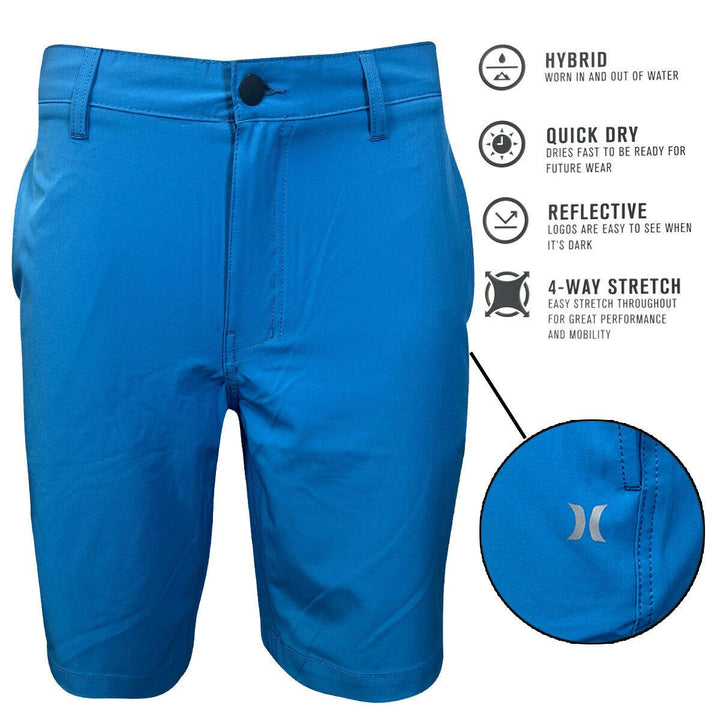 Hurley Men's All Day Hybrid 4-Way Stretch Walk Shorts - Quick Dry, Reflective, Machine Washable